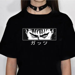 Casual Women's Anime Print Cotton T-shirt