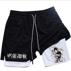 Casual Men's Fitness Anime Beach Shorts