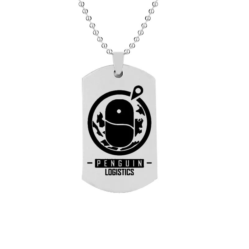 Game Cool Pattern Silver/black Tag Necklace