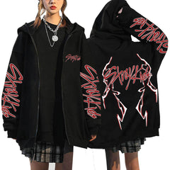 SKZ Dominate Printed Zipper Hoodie Top