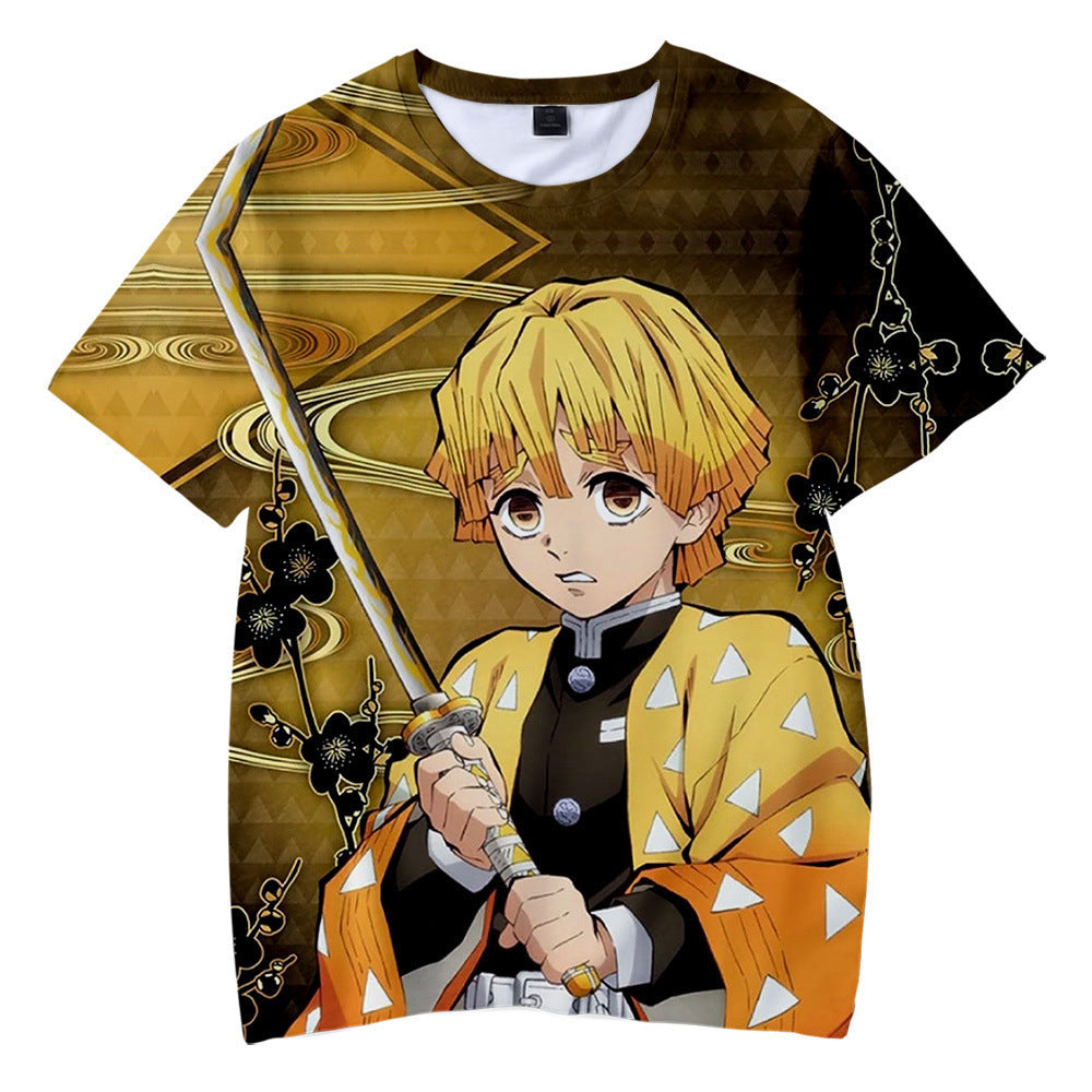 Unisex Anime Digital Print Short-sleeved T-shirt