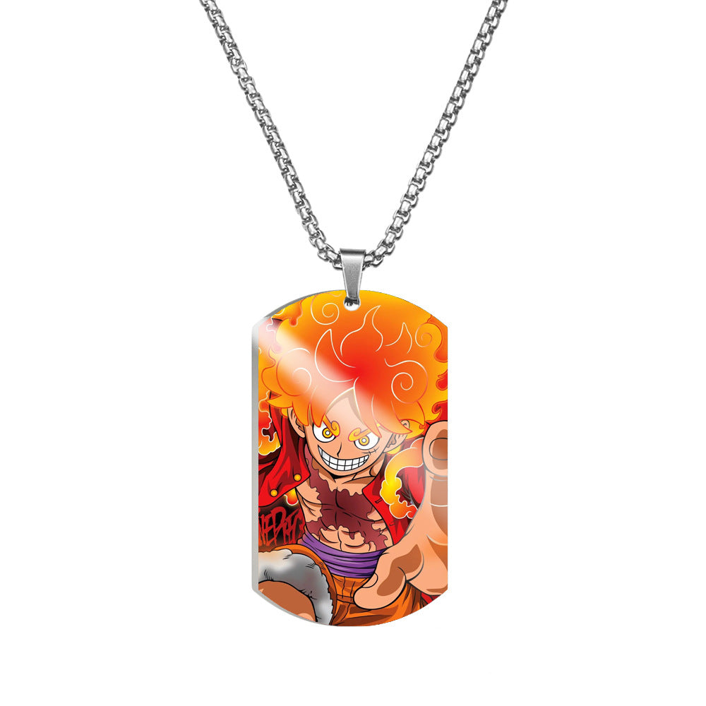 Luffy Wanted Printed Dog Tag Necklace