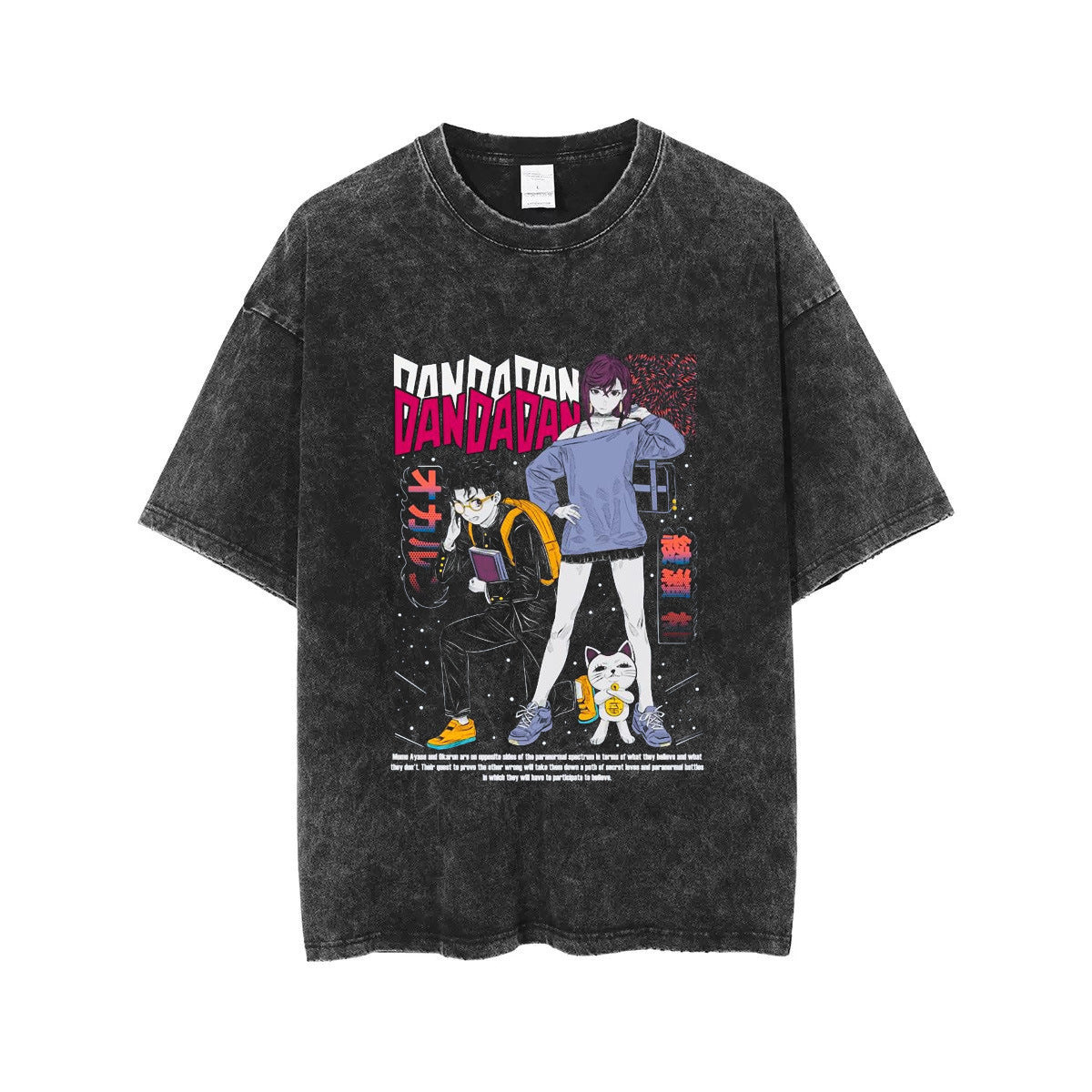 Retro Anime Printed Casual Cotton T-Shirt