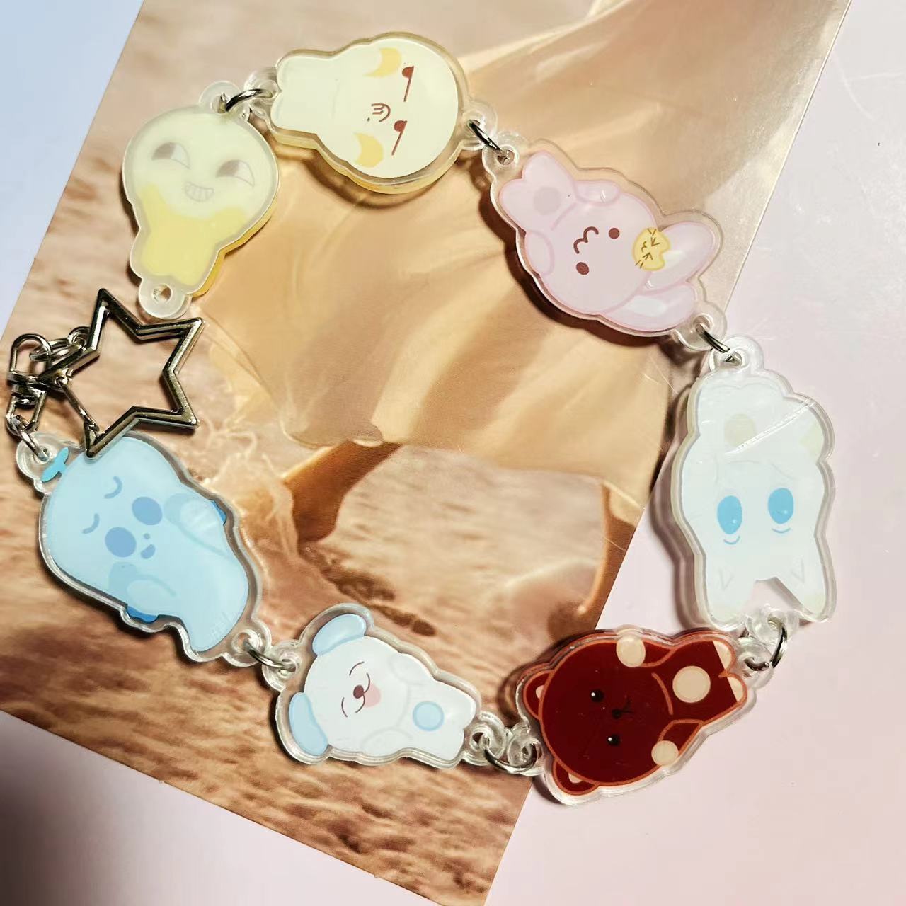 Kpop Double-sided Cartoon Pendant Keychain