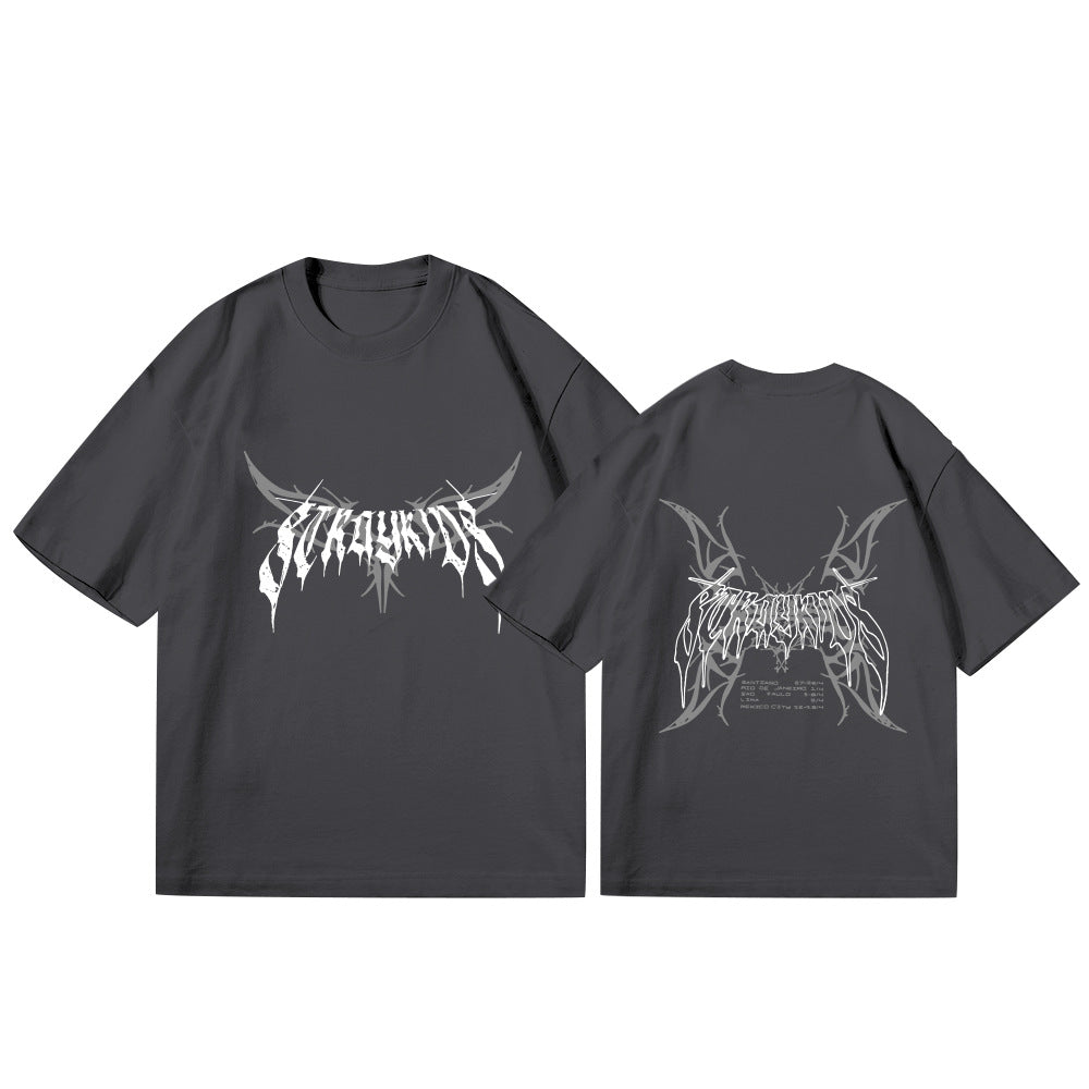Kpop Logo Print Short Sleeve T-shirt
