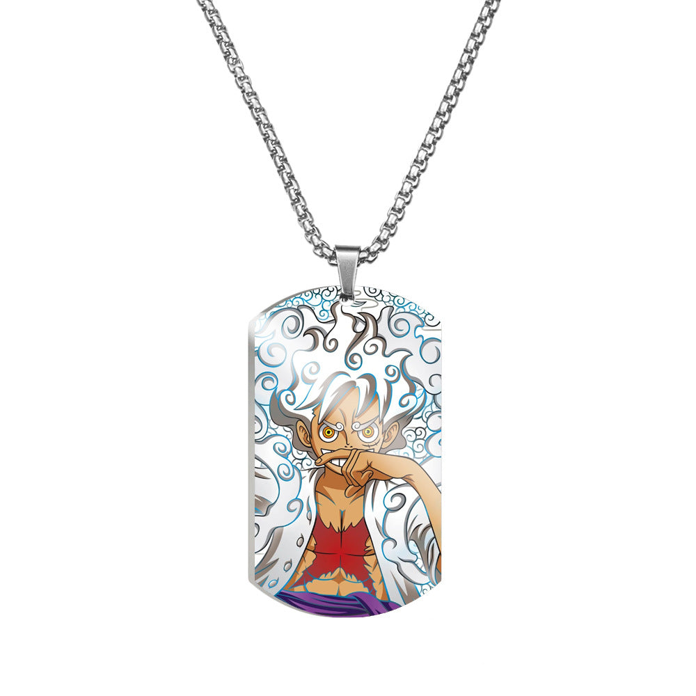 Luffy Wanted Printed Dog Tag Necklace