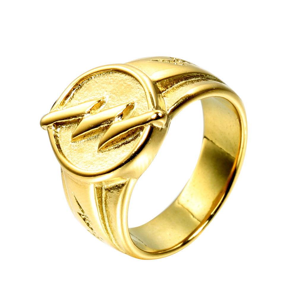 Retro Fashion Stainless Steel Lightning Ring