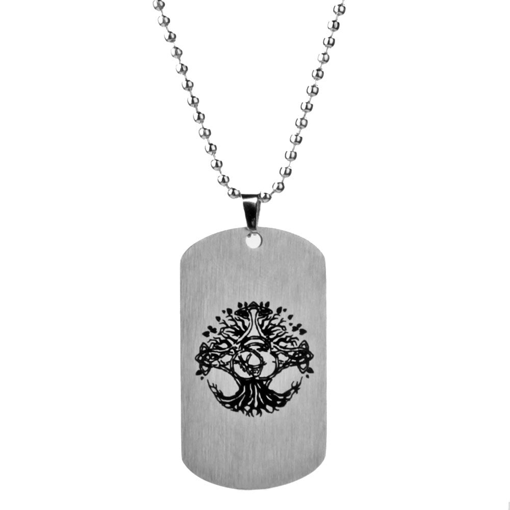 Game Pattern Stainless Steel Necklace Keychain Pendant