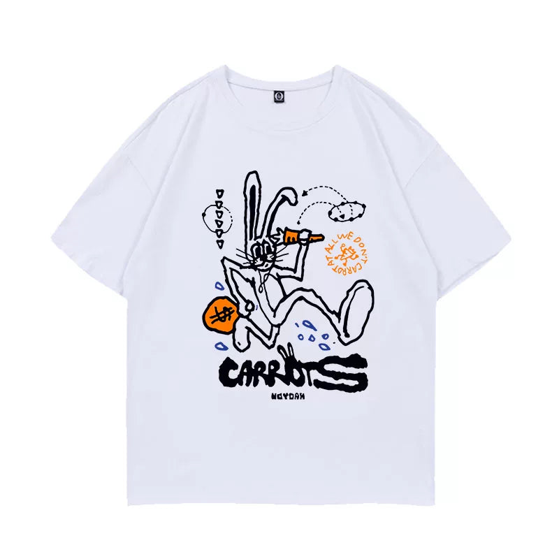 HAERIN Graphic Print Cotton Short-sleeved T-shirt