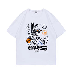 HAERIN Graphic Print Cotton Short-sleeved T-shirt