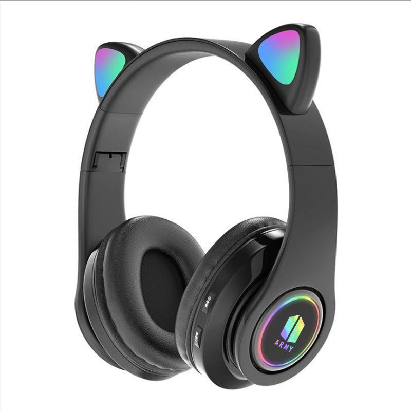 Trendy Kpop Cat Ears Foldable Bluetooth Headset