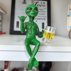 Drinking Beer Alien Ornament