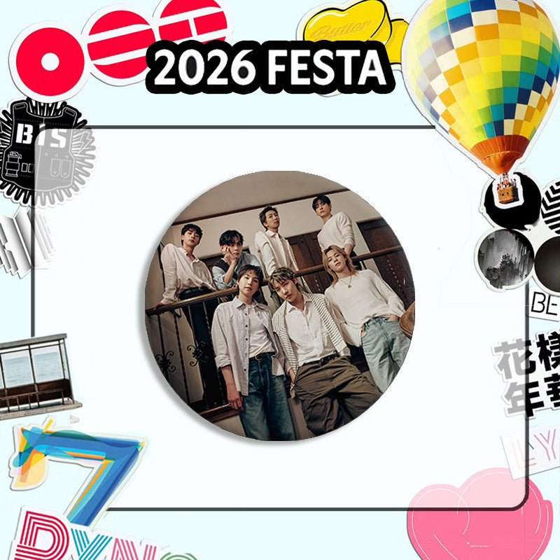 BANGTAN 13th Anniversary Badge Mirror Keychain