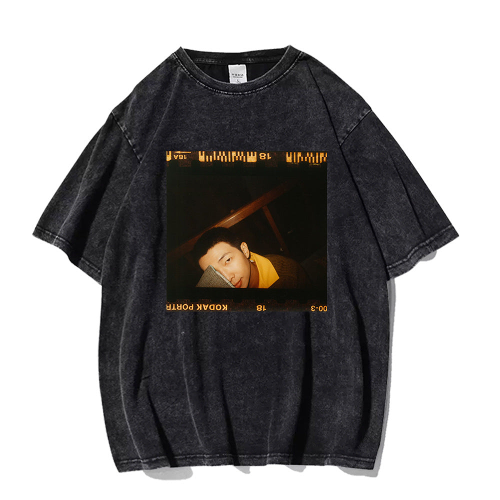 Unisex RM Kpop Poster Graphic Washed T-shirt