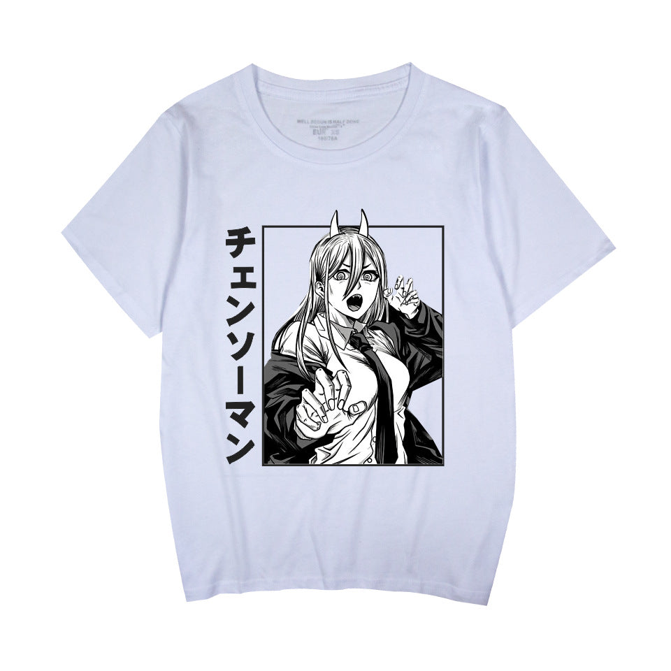 Women's Anime Graffiti Round Neck T-shirt