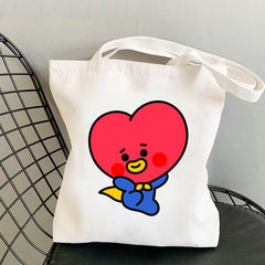 BT21 Printed Canvas Tote Bag