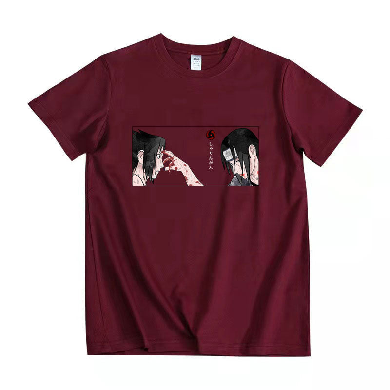 Unisex Sasuke Itachi Printed Short-sleeved T-shirt