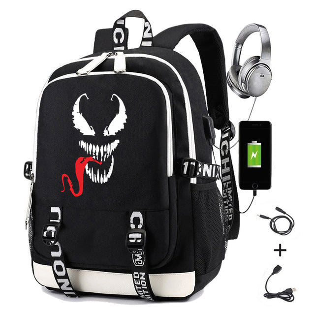 Cool Spider Print Large-capacity Backpack