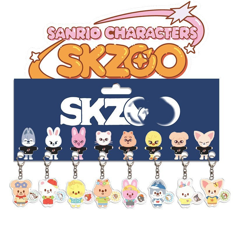 SKZ Cartoon Acrylic Pendant Keyring Set