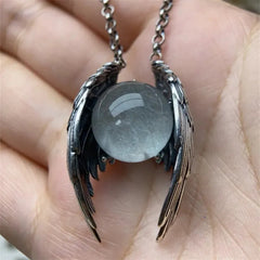 Ghost Wings Crystal Retro Necklace