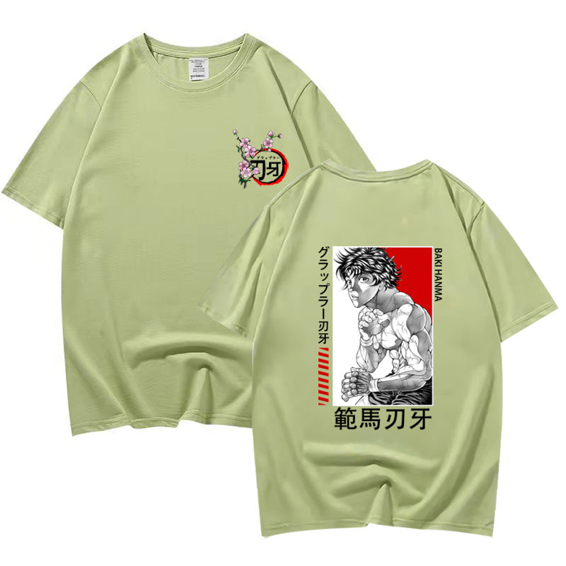 Unisex Anime Baki Printed Short-sleeved T-shirt