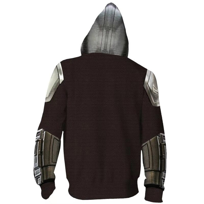 Unisex Mandalorian 3D Cosplay Zip Up Hoodie