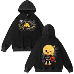 Vintage SKZ Halloween Washed Hoodie Top