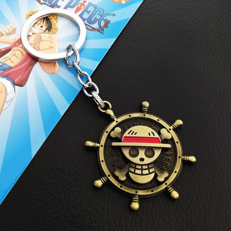 Luffy Logo Rotatable Alloy Keychain Pendant