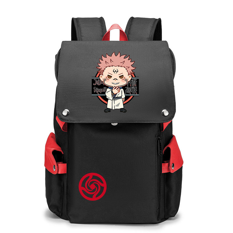 Trendy Anime Gojo Black Backpack