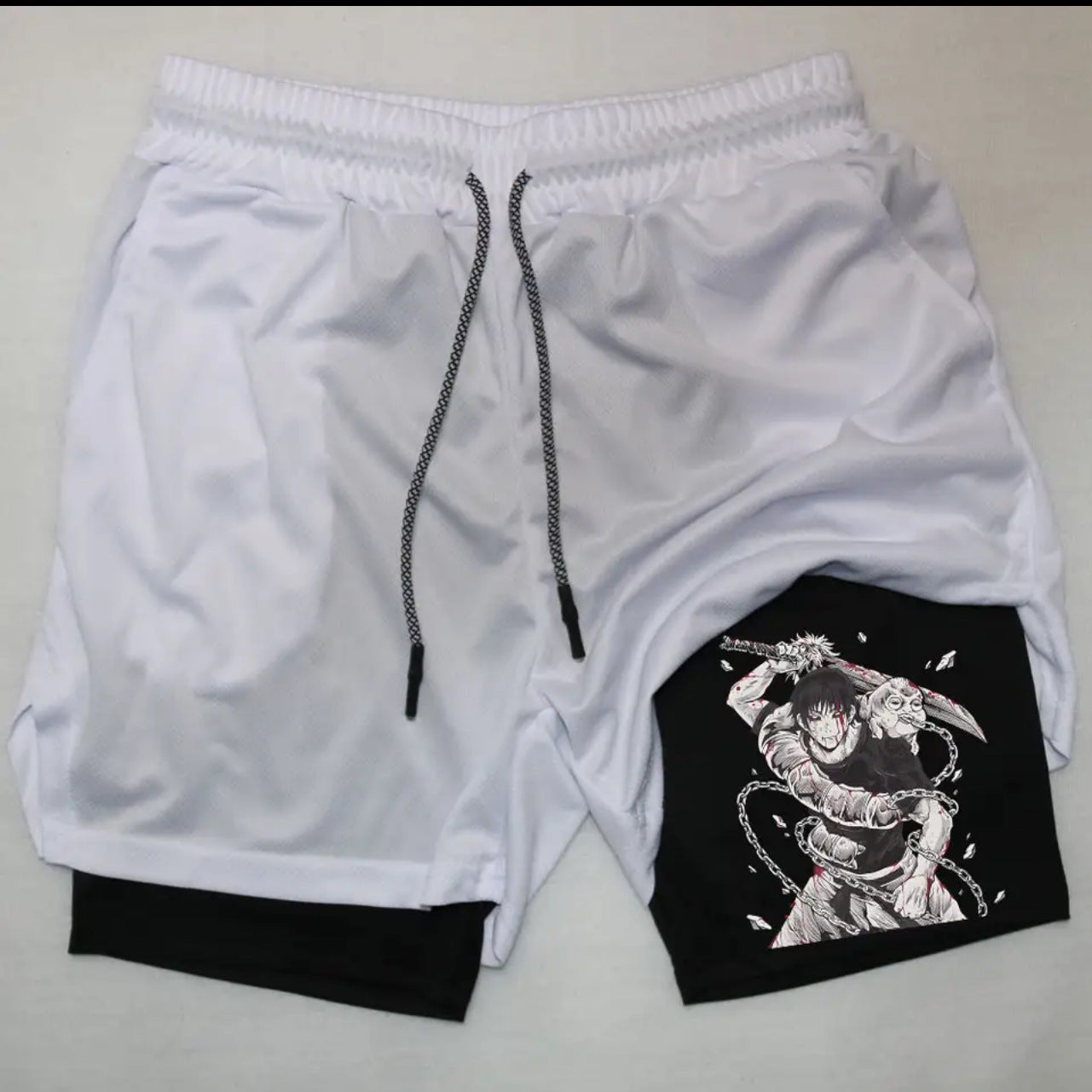 Men's Anime Print Summer Fitness Shorts