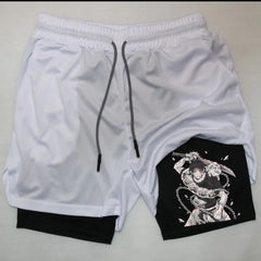 Men's Anime Print Summer Fitness Shorts