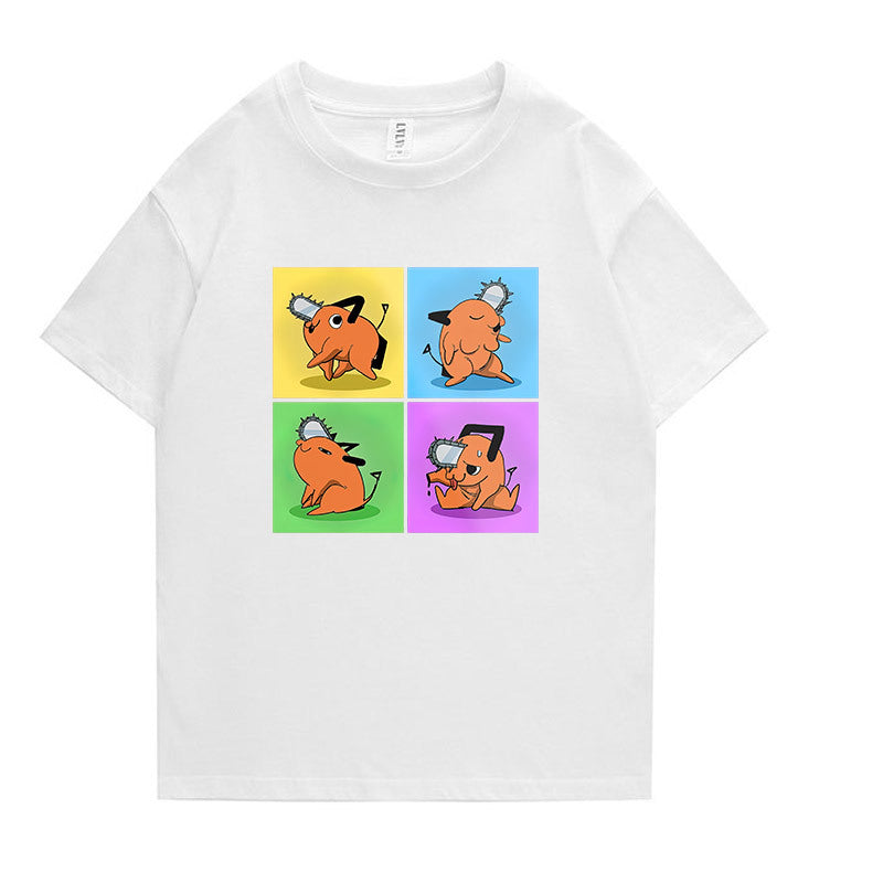 Unisex Pochita Anime Short Sleeve T-Shirt