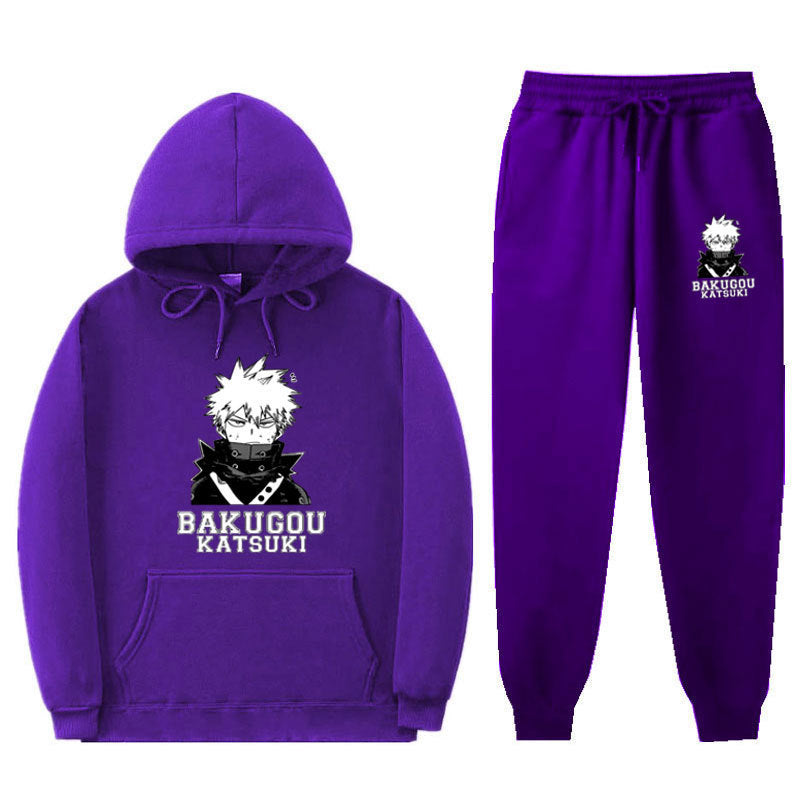 Casual Anime Bakugou Sports Hoodie Pants Suit