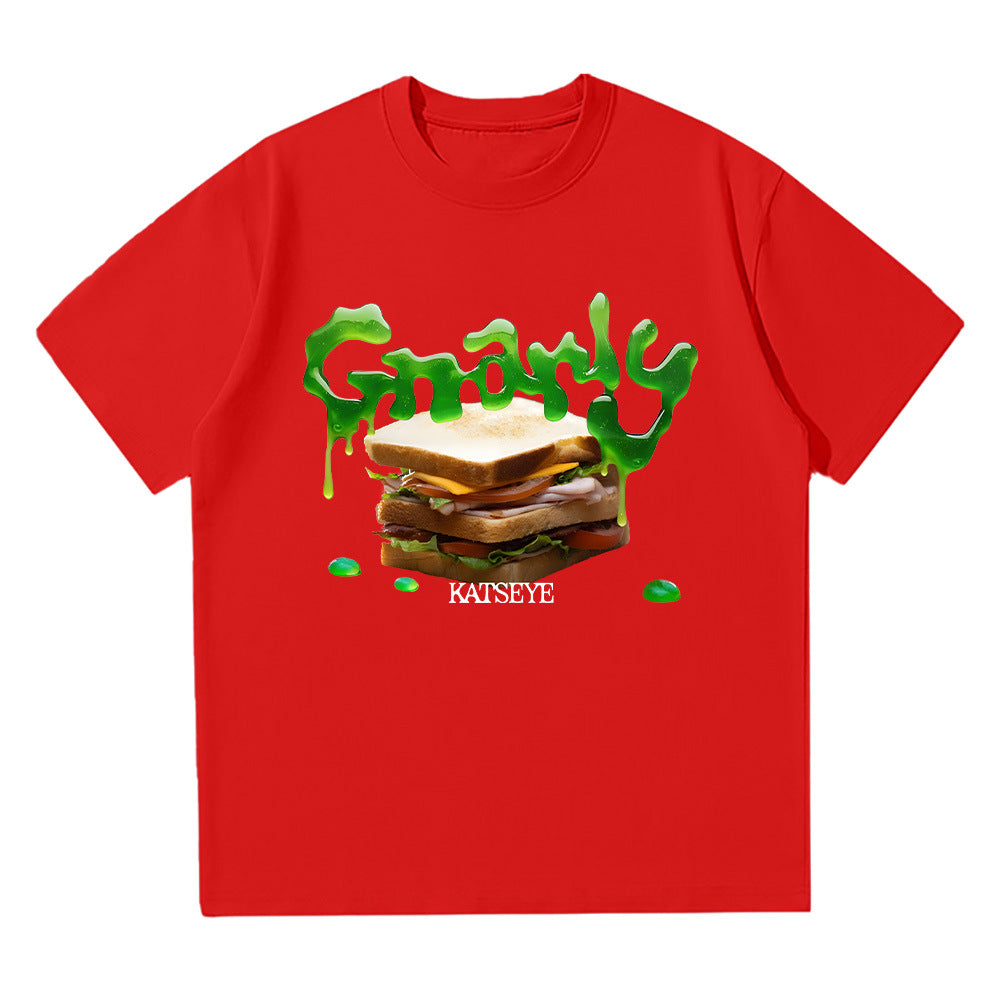 Creative Kpop Gnarly Graphic Crew Neck T-shirt