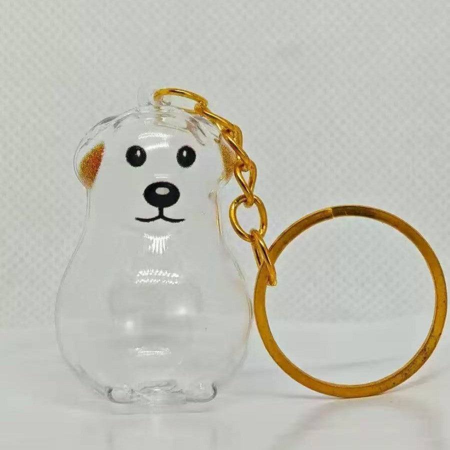Cat Pup Capsule Keychain Pet Hair Storage Pendant Lab