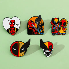 Deadpool and Wolverine Alloy Metal Badge Brooch