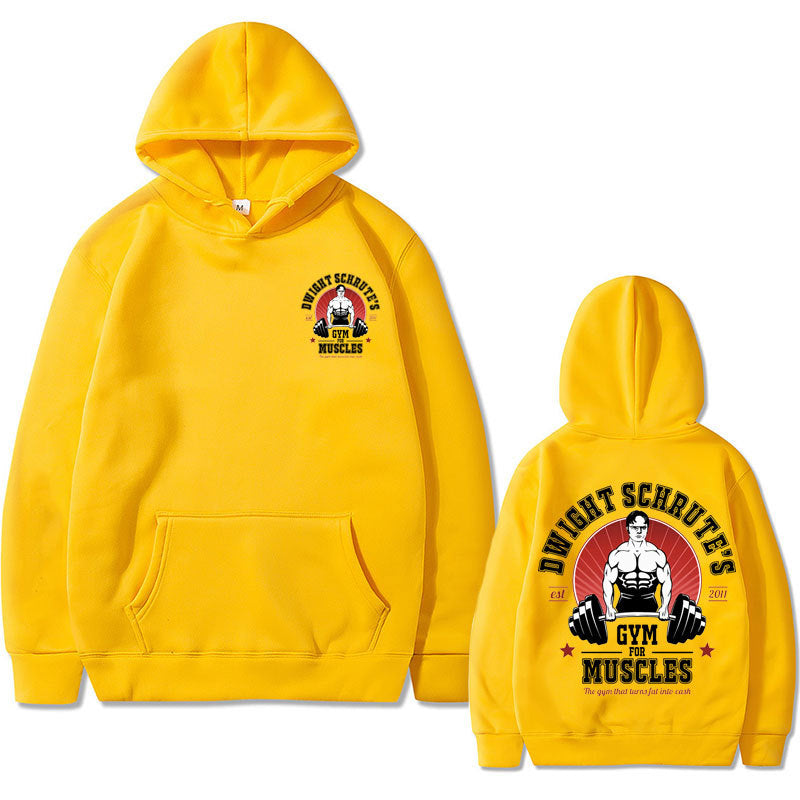Dwight Schrute Gym for Muscles Print Hoodie