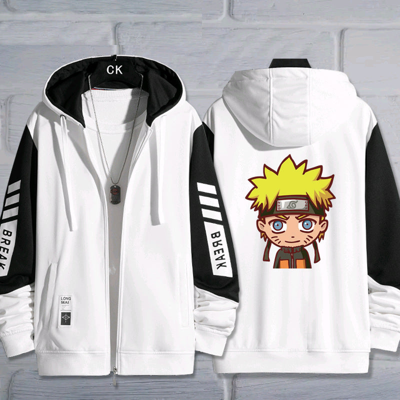 Trendy Anime Cartoon Zip Up Hooded Jacket