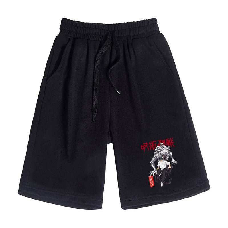 Men's Anime Print Casual Sports Loose Shorts