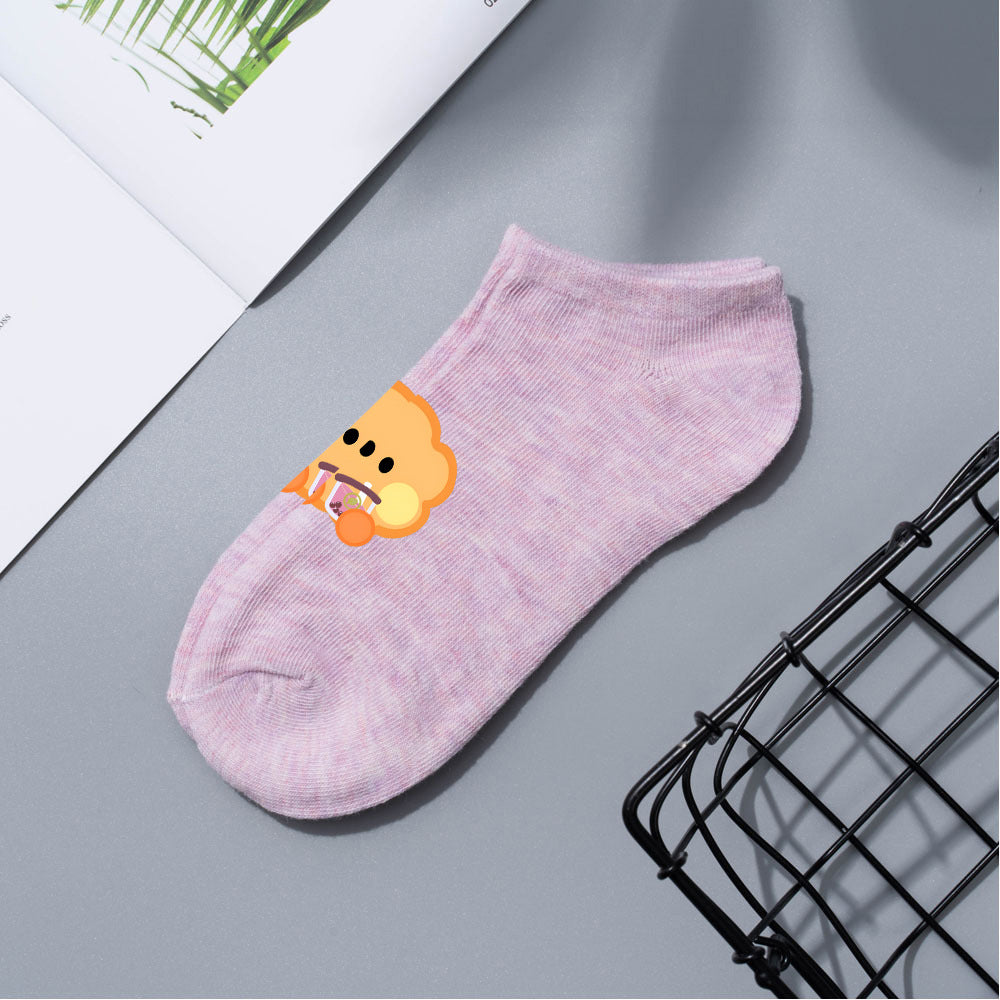 Cute Bts Multi-color Short Boat Socks