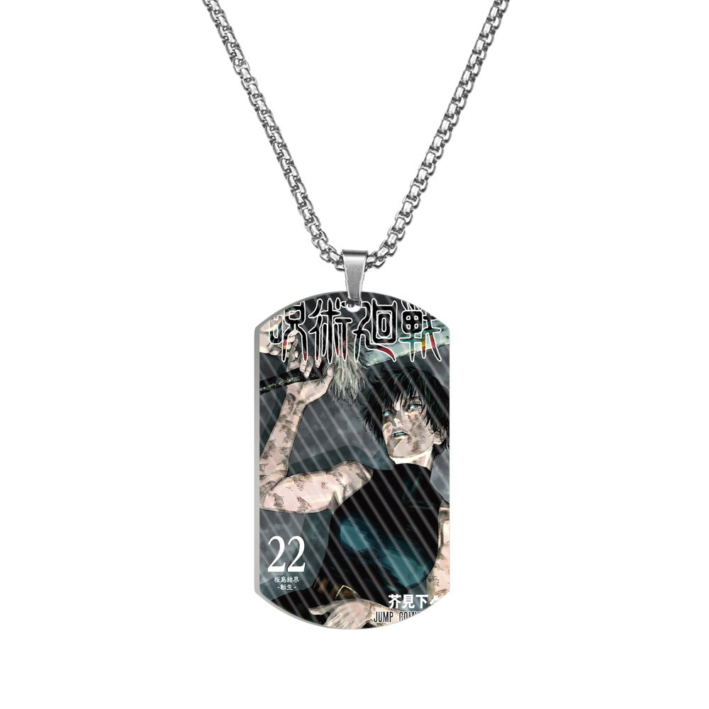 Cool Anime Printed Dog Tag Necklace