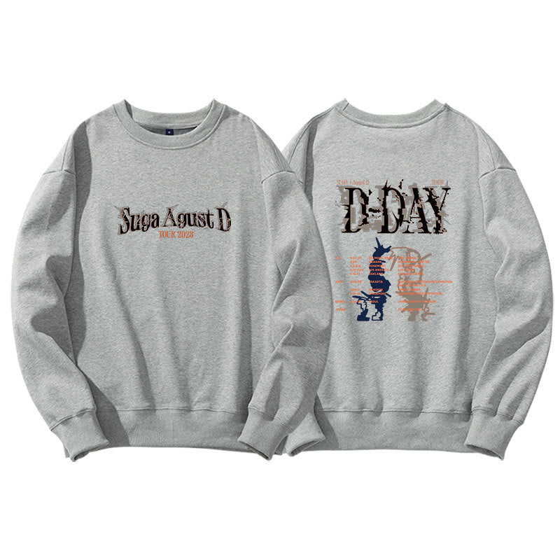 Casual SUGA D-DAY Crew Neck Sweatshirt