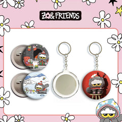 GD Cat Badge Mirror Keychain