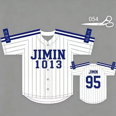 SUGA RM JK Striped Baseball Jersey Shirt