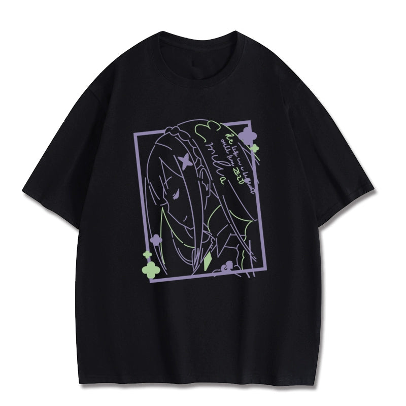 Rem Anime Loose Cotton Short Sleeve T-shirt