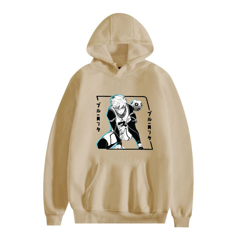 Unisex Anime Logo Printed Pullover Hoodie