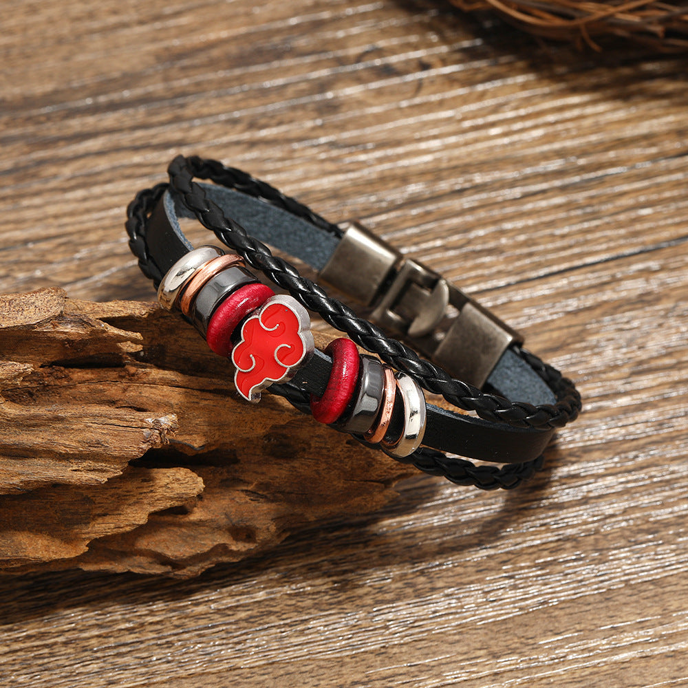 Cool Anime Red Cloud Woven Bracelet