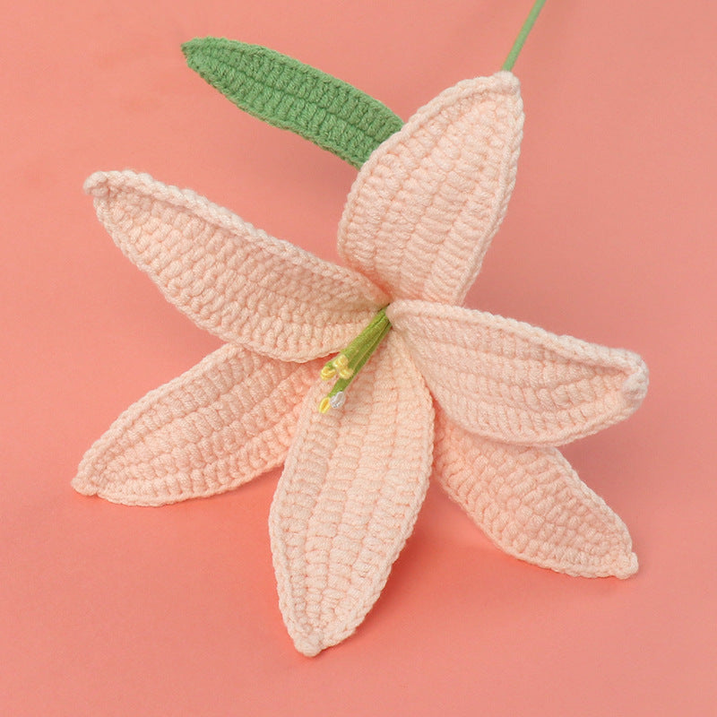 Lily Flower Branch Crocheted Bouquet