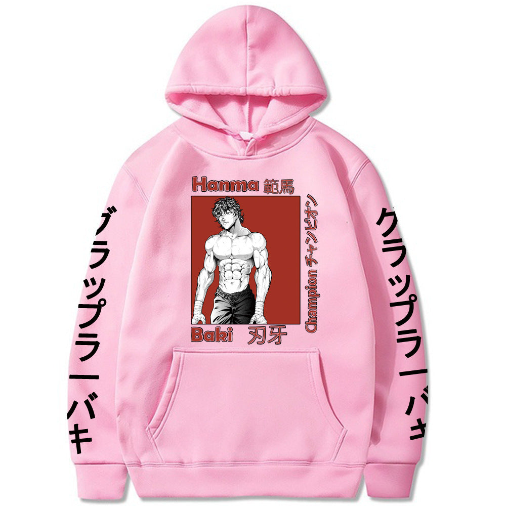 Unisex Anime Baki Printed Loose Hoodie