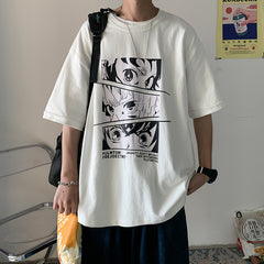 Trendy Anime Graphic Men's Round Neck Loose Tee